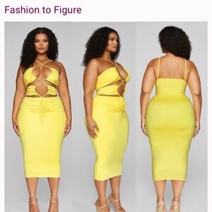 Leslie Sidora x FTF yellow dress NWT
